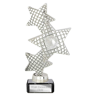 Silver Trinity Star Multisport Plastic Trophy 7.25"