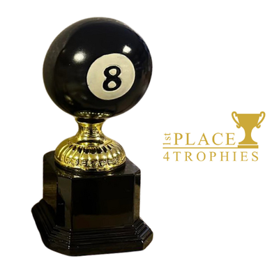 Pool Trophy 3D Eight Ball 8" Award Personalised Engraving
