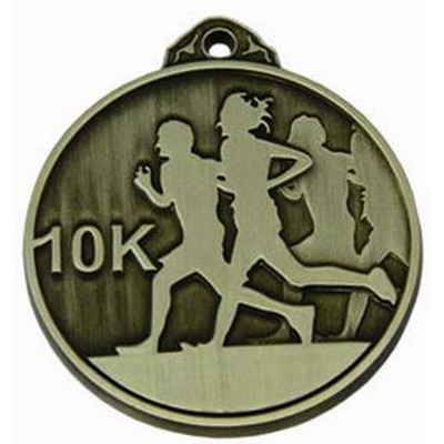 10K Running Medal Antique Gold 