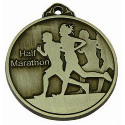 Half Marathon Running Medal Antique Gold Personalised Engraving