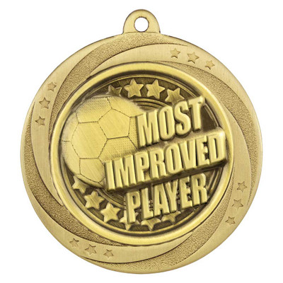 Gold Superstar Most Improved Player Medal 60mm