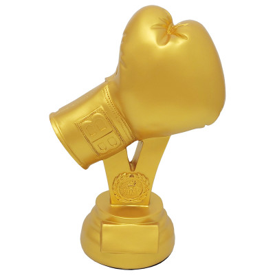 Gold Boxing Glove 10" Award Golden Glove Boxing Club Trophy Prize