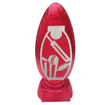 Cricket Trophy Red & Silver Dominator Award Free Personalised Engraving