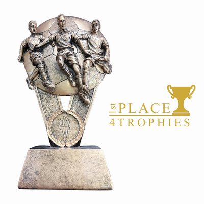 Football Players Trio Resin 7" Award Free Personalised Engraving