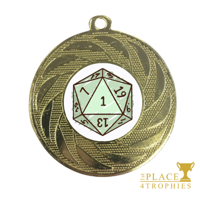 20 Sided Die Medal Award D20 Dungeons & Dragons Gaming