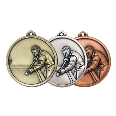 Snooker & Pool Brass Medal Award High Relief Prizes at 1st Place 4 Trophies