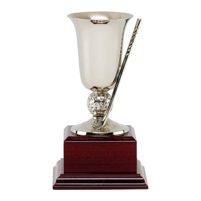 Nickel Plated Golf Cup 7.5" Free Personalised Plate Engraving
