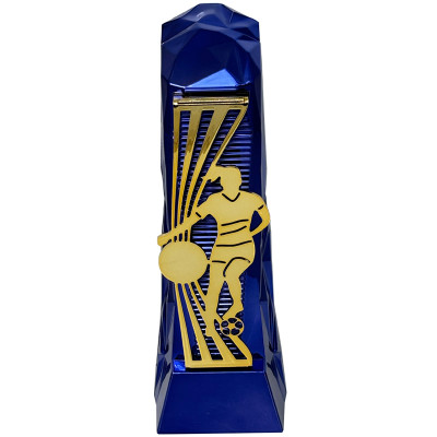Girls' Football Henge Blue/Gold Trophy Free Personalised Engraving