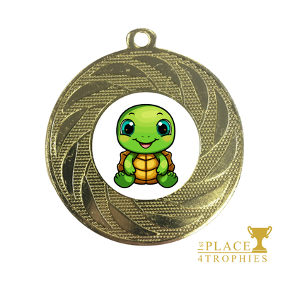 Cute Turtle Medal Award Free Personalised Engraving