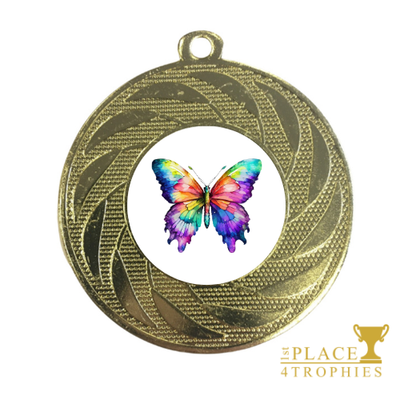 Butterfly Medal Award Free Personalised Engraving Party Prize Gift