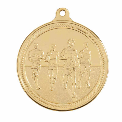Gold Marathon Running Medal Award 50mm Personalised Engraving