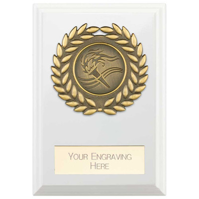 Reward Wreath Plaque Arctic White Custom Logo & Personalised Engraving