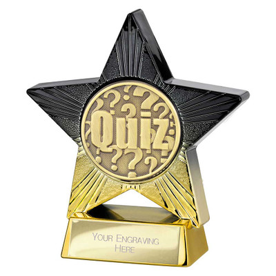 Superstar Quiz Award School Trophy Free Personalised Engraving