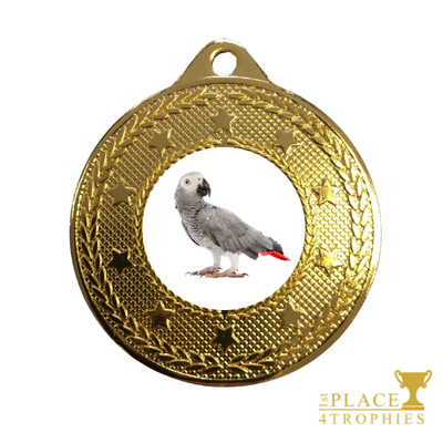 Grey Parrot Medal Award Personalised Gift Bird Congo African Grey Parrot