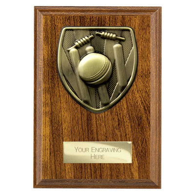  Cricket Wooden Plaque Cobra Walnut Plaque Cricket Award 150mm 