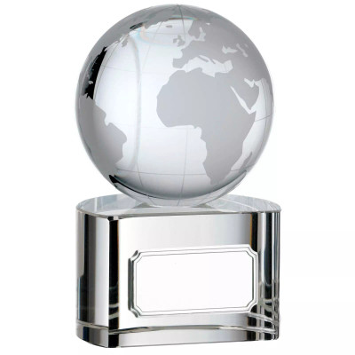 Glass Globe Award 4" World Prize Corporate Trophy