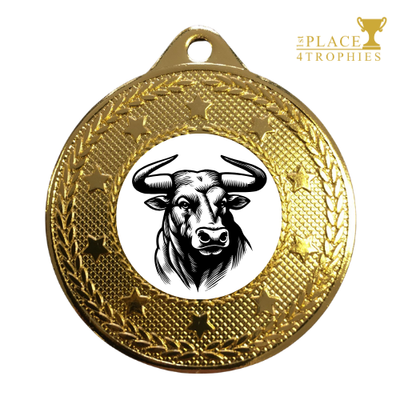 Bull Medal Award Bull Trail Prize Sports Teams Competitions Free personalised engraving