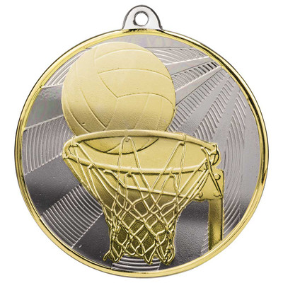 Netball Medal Award Silver & Gold League Winners Prize 60mm