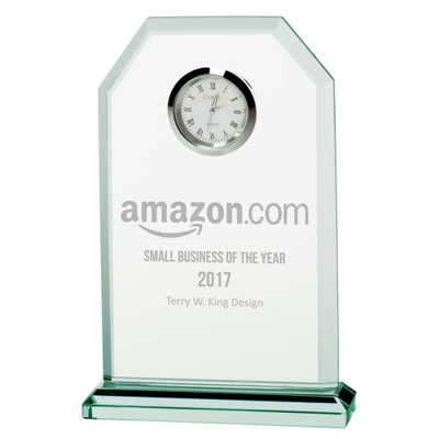 Custom Laser Engraved Glass Clock Vitoria 160mm