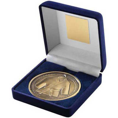 Boxed Gold Martial Arts Medallion 70mm