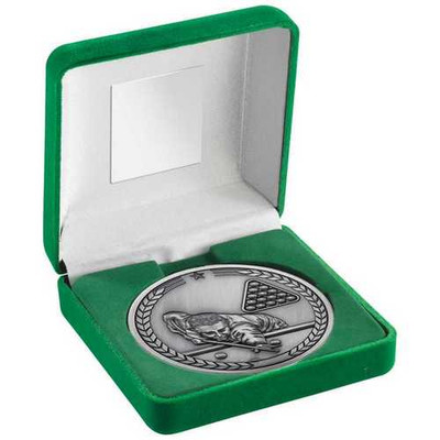 Boxed Silver Snooker/Pool Medallion 70mm 