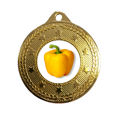Yellow Pepper Medal Award Cooking Chef Culinary Autumn Vegetable Competition Food Festival Prize