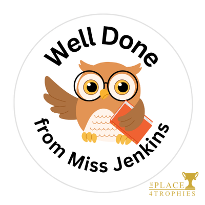 Custom Stickers School Set of 30 Owl Teacher TA Fun Colourful Primary Children Club 
