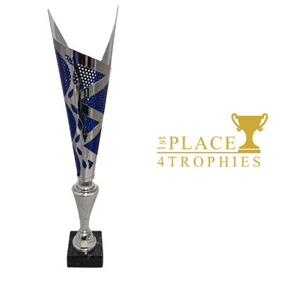 Silver & Blue Award 19" Trophy Personalised Engraving