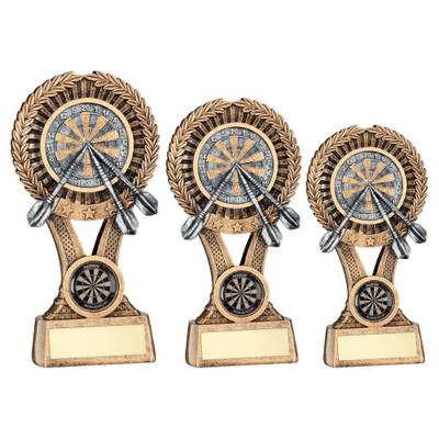 Darts Award Wreath Gold & Silver Trophy at 1st Place 4 Trophies