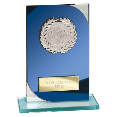 Blue Glass Award Achievement Corporate Business Trophy at 1st Place 4 Trophies