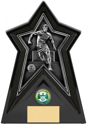 Black Football Star Trophy Personalised Engraving