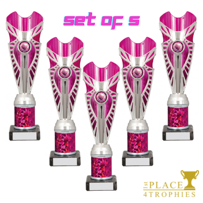 Set of 5 Pink Column Oracle Awards 250mm
