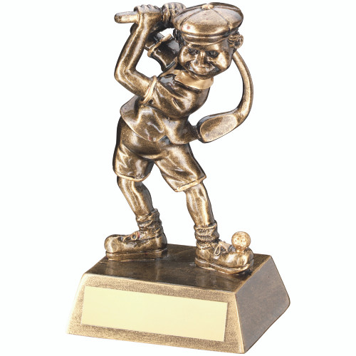 Novelty male gold golf trophy, a fun award at a great price