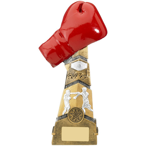 Magnificent tiered tower Boxing trophy with red glove from 1stPlace4Trophies