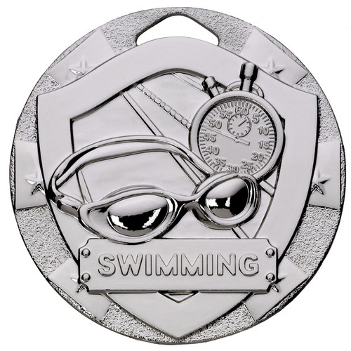 50mm Embossed Swimming Medal Award in Silver with FREE Engraving