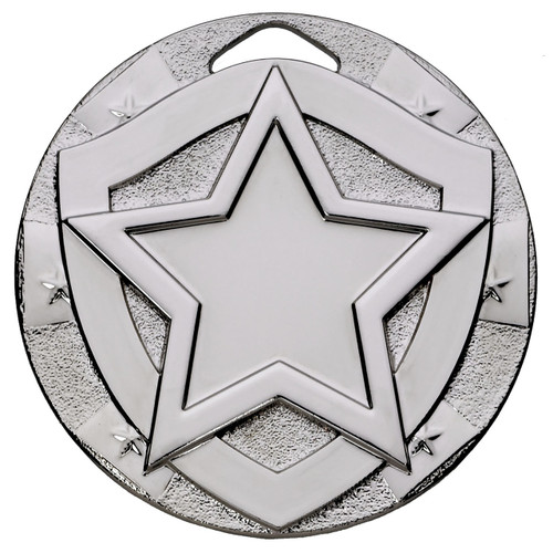 Silver 50mm embossed Achievement Medal with FREE ENGRAVING