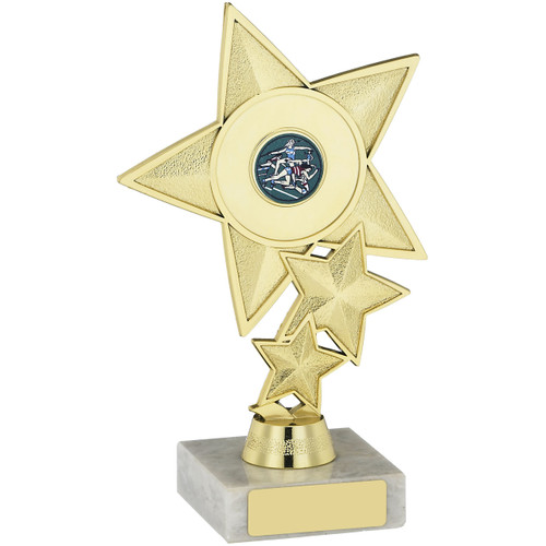 Triple Star Gold Multisport Trophy with FREE engraving at 1stPlace4Trophies