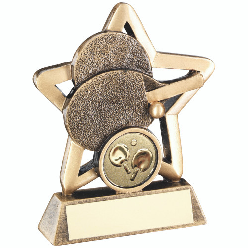 Mini Star bats and ping pong ball Table Tennis Award with FREE engraving.