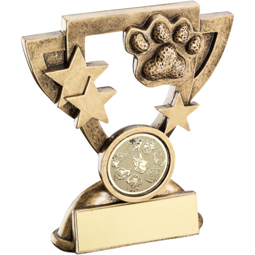 Dog Agility Pawprint cup star trophy. This award includes FREE personalised engraving.