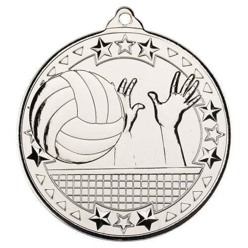 50mm Silver Volleyball Medal