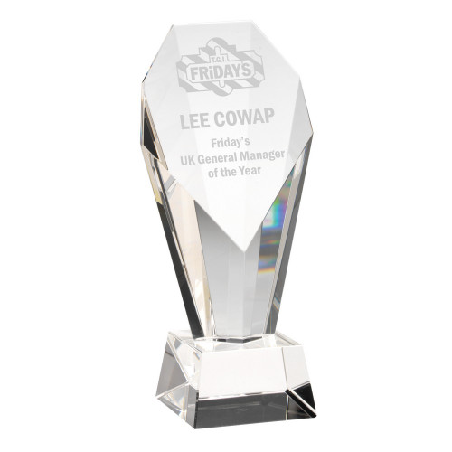 Exquisite corporate premium glass diamond cut trophy