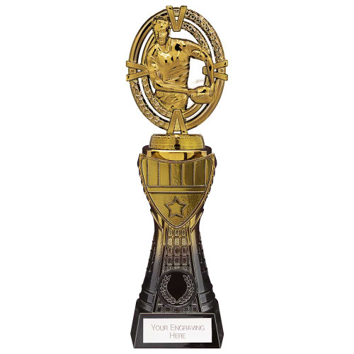 Rugby Trophy Fusion Maverick Gold & Black Free Engraving 1st Place 4 Trophies