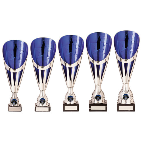 RISING STARS DELUXE Silver & Blue Cup Trophy Series