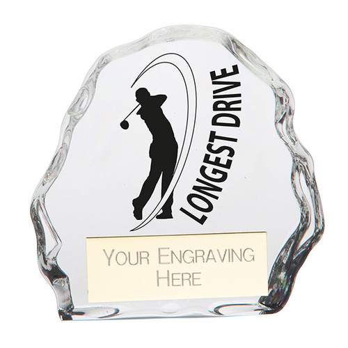 MYSTIQUE Longest Drive Golf Glass Trophy