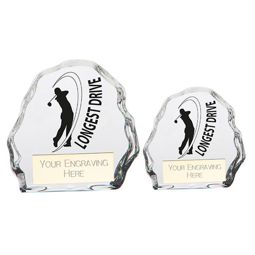 MYSTIQUE Longest Drive Golf Glass Trophy