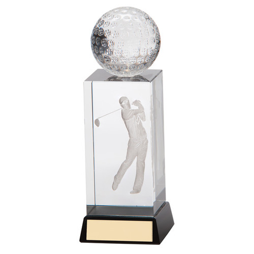 STERLING Glass Golf Ball Award Trophy