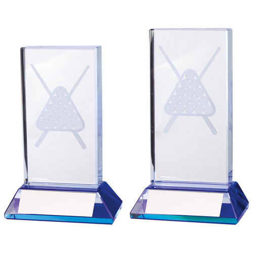 DAVENPORT Glass Pool / Snooker Award With 3D Picture