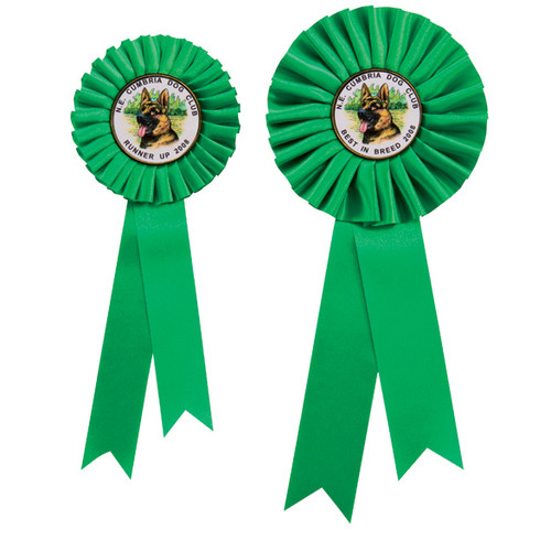 Champion Green Show Rosette in 2 sizes