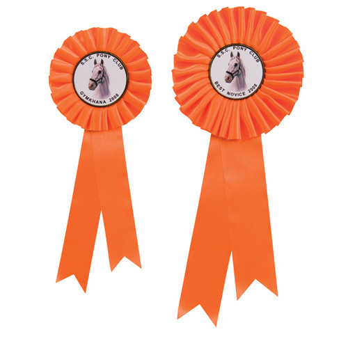 Equestrian Champion Orange Rosette in 2 sizes