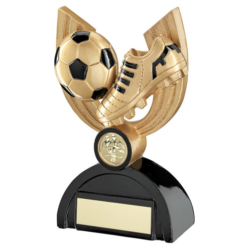 Football Black & Gold Boot & Ball Trophy